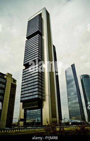 Kristall Turm, Wolkenkratzer von Madrid, platziert im Finanzviertel, vier moderne Wolkenkratzer (Cuatro Torres), Spanien Stockfoto