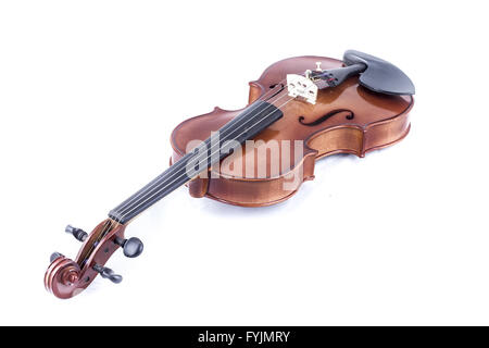Ton, Violine Vorderansicht isoliert auf weißem, vintage Stockfoto