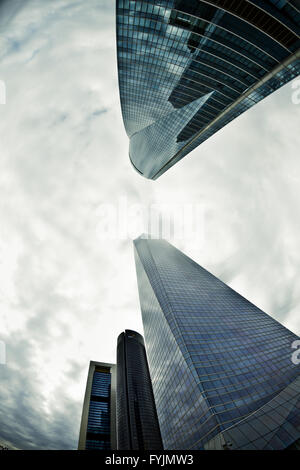 Kristall Turm, Wolkenkratzer von Madrid, platziert im Finanzviertel, vier moderne Wolkenkratzer (Cuatro Torres), Spanien Stockfoto