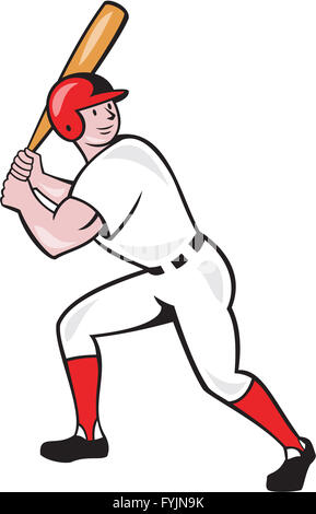 Baseball-Spieler Bat Seite isoliert Cartoon Stockfoto