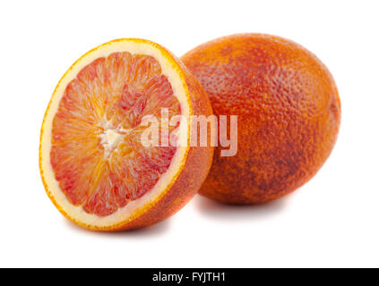 Halb und voll blutig rote Orangen Stockfoto