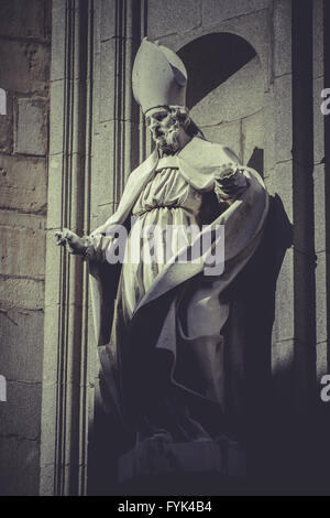 Toledo, Kaiserstadt. Skulpturen an der Fassade der Kathedrale Stockfoto