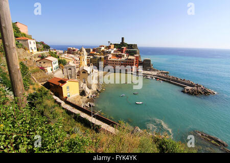 Blick auf Vernazza Cinque Terre Stockfoto