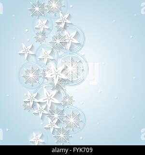 Hellblauen Weihnachten Hintergrund mit Winter-Blume Stockfoto