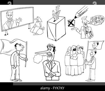 Cartoon-Politik-Konzepte-Satz Stockfoto