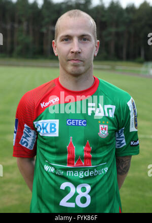 Robert Weber (SC Magdeburg Saison 2014/15) Stockfoto