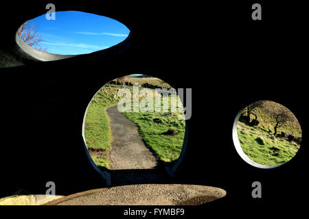 Blick von innen "Atom", eines der Panopticons gefunden in der Nähe von Burnley, Landashire.  Dieses ist auf die Anzahl der Wycoller Stockfoto