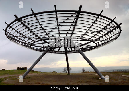 "Halo", ein Panoptikum an Spitze o-Schiefer, Haslingden, Lancashire, einer der 4 in der Grafschaft. Stockfoto