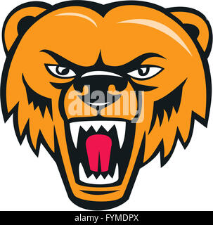 Grizzly Bären wütend Kopf Cartoon Stockfoto