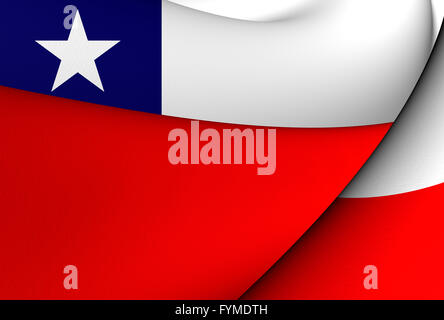 Flagge von Chile. Hautnah. Stockfoto