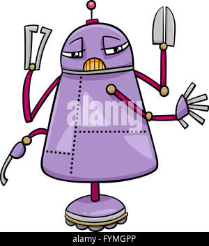 Roboter Charakter Cartoon illustration Stockfoto