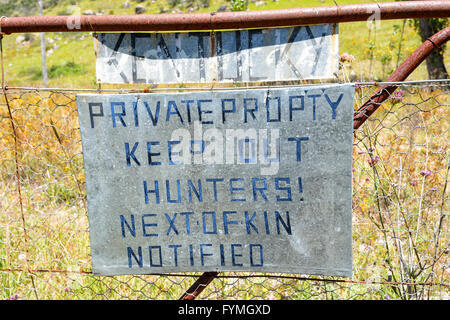 Humorvolle Private Eigenschaft halten, Schild, New-South.Wales, Australien Stockfoto