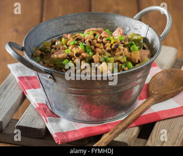 Hoppin ' John. Schwarze gemusterte Erbsen-Eintopf. Südliche USA Food Stockfoto