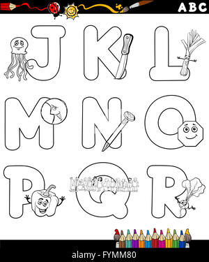 Cartoon-Alphabet für Malbuch Stockfoto