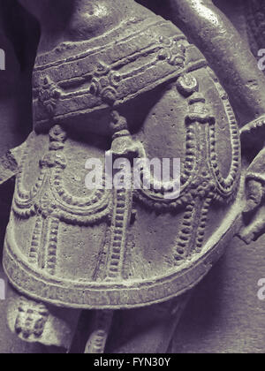 Zerstörte Statue im Bhuleshvar Tempel Stockfoto