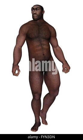 Männlichen Homo Erectus suchen beiseite - 3D render Stockfoto