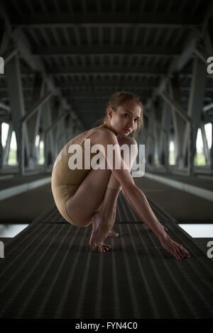 Porträt der jungen und anmutige ballerina Stockfoto