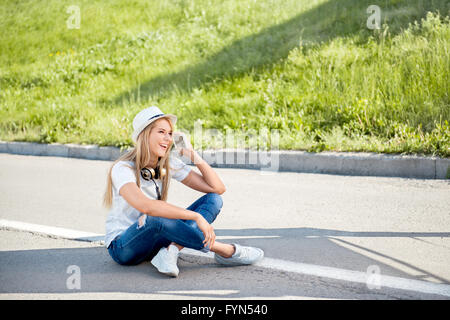 Gespräche auf der Straße. Stockfoto