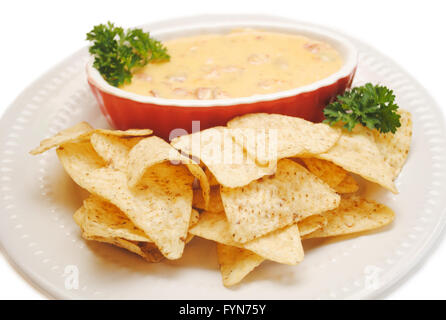 Mais-Tortilla-Chips mit Nacho-Chips Stockfoto