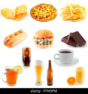 Satz von Fast-food Stockfoto