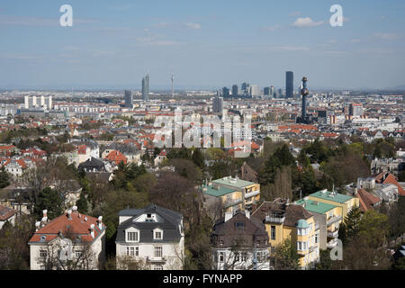 Wien, Blick Über Das Cottageviertel Radium Donau Stockfoto