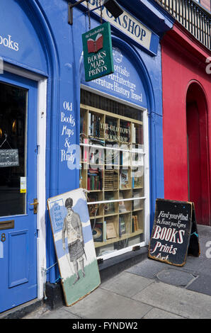 Die Altstadt-Buchhandlung auf Victoria Straße, Altstadt von Edinburgh, Schottland, Vereinigtes Königreich Stockfoto