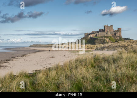 Bamburgh Castle an der Küste Northumbriens Stockfoto