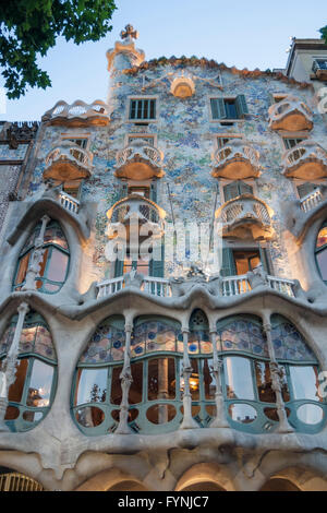 Antoni Gaudi, Fassade, Modernisme, Jugendstil, Casa Batllo, Barcelona, Spanien Stockfoto