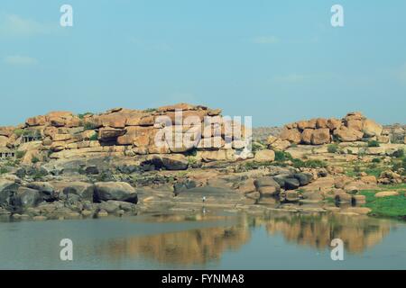 Ruinen des alten Königreichs von Hampi, Indien Stockfoto