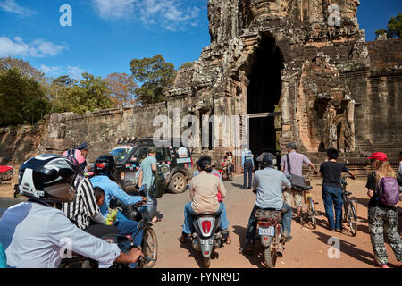 Stau am Südtor, Angkor Thom (12. Jahrhundert-Tempel-Komplex), Weltkulturerbe Angkor, Siem Reap, Kambodscha Stockfoto