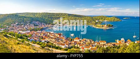 Stadt Vis Panorama vom Hügel Stockfoto