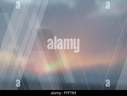 Geometrische abstrakte Tech Himmelshintergrund Stockfoto