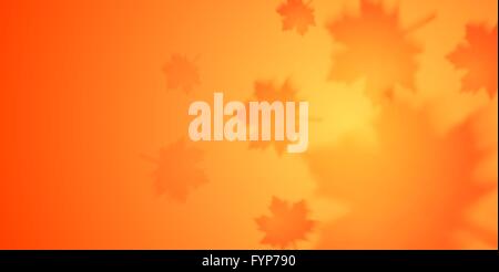 Herbst Vektor-Banner mit unscharfen Ahorn Blätter Stockfoto