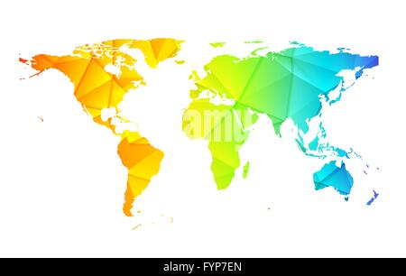 Low-Poly Welt Erde Karte abstrakten Hintergrund Stockfoto