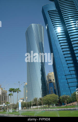 Hochhaeuser, Al Corniche Street, Doha, Katar Stockfoto