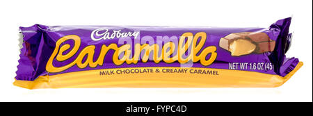 Winneconne, Wisconsin-29 Oktober 2015: Cadbury Caramello Schokoriegel. Stockfoto