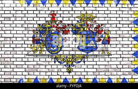 Flagge von Hajdu-Bihar Grafschaft auf Mauer gemalt Stockfoto