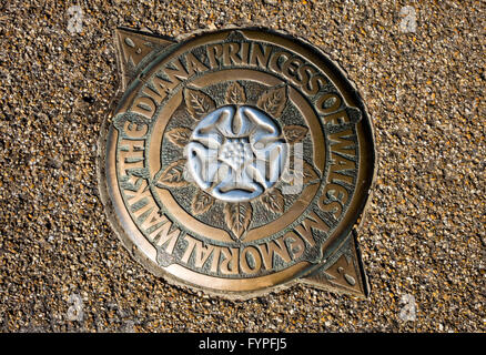 Die Diana Princess of Wales Memorial Walk marker Stockfoto