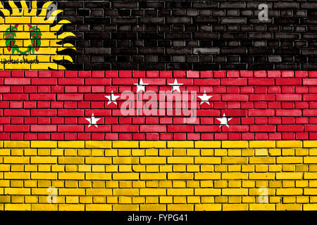 Flagge von Miranda Staat auf die Mauer gemalt Stockfoto