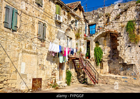 Historische Altstadt von Split Zentrum Stockfoto