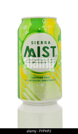 Winneconne, Wisconsin - 5. März 2016: A Sierra Nebel Zitrone Limette Geschmack Soda can. Stockfoto