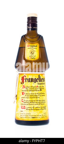 Winneconne, Wisconsin - 21. Februar 2015: Flasche Frangelico Haselnuss alkoholische Getränke Stockfoto