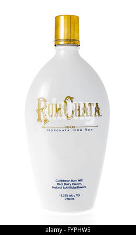 Winneconne, Wisconsin - 21. Februar 2015: Flasche Rum Chata alkoholische Getränke. Stockfoto