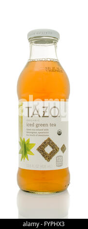 Winneconne, Wisconsin - 14. Januar 2016: Flasche Tazo Bio Eistee grüner Tee. Stockfoto