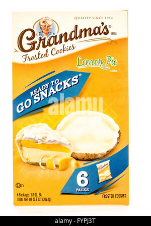 Winneconne, Wisconsin - 27. September 2015: Box von Omas gefrostet Cookies in Torte Zitronengeschmack. Stockfoto
