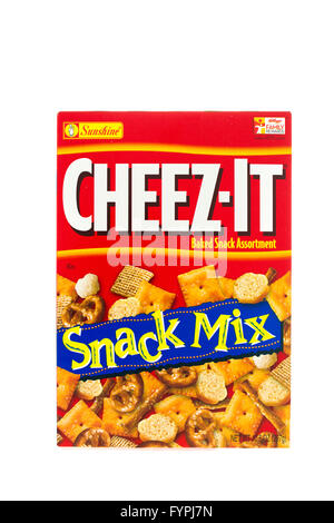 Winneconne, Wisconsin - 4. Februar 2015: Cheez-It-Snack-Mix 1921 gegründet und ist jetzt im Besitz von Kellogg Company. Stockfoto