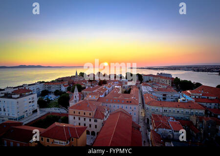 Stadt Zadar Skyline Blick auf den Sonnenuntergang Stockfoto