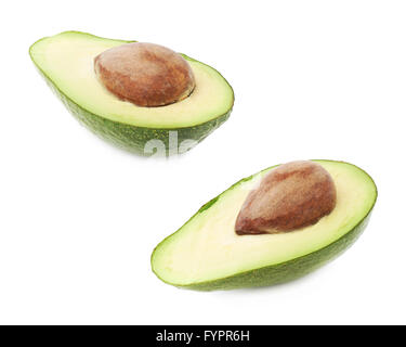 In halb offenen Avocado Frucht geschnitten Stockfoto