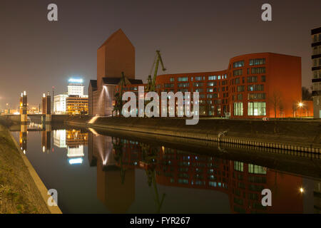 Staatliche Archive von North Rhine-Westphalia, Innenhafen, Duisburg, Ruhrgebiet, Nordrhein-Westfalen, Deutschland Stockfoto