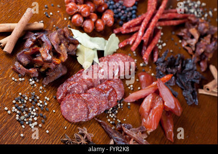 Fleisch- und Wurstwaren Stockfoto